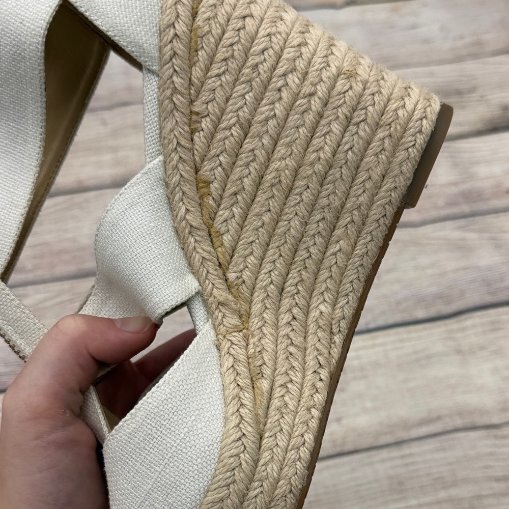 Michael Kors Cream Wedges with Gold Zipper - Picture 6 of 8
